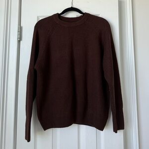 Chocolate Brown Knit Set with Skirt